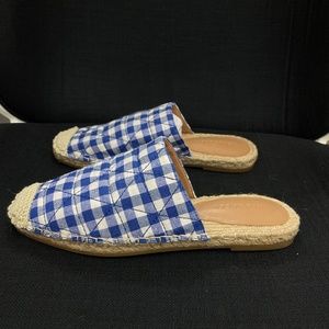 Blue Checkerboard Closed Toe Sandals